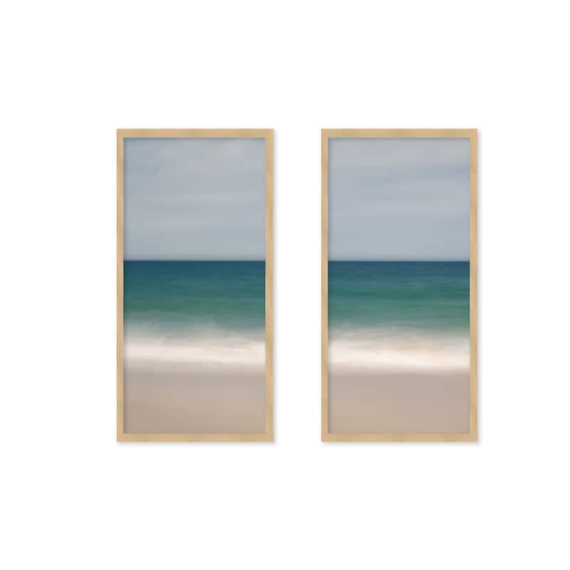 "Abstract Horizon" Set of Two Framed Textured Wall Art - Multi-Color
