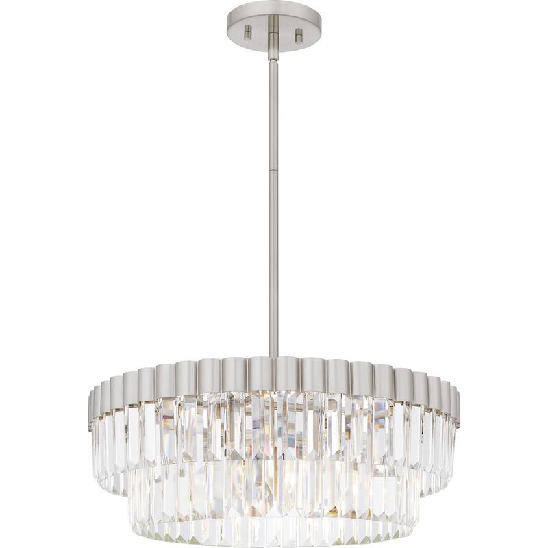 Brushed Nickel Four Light Pendant from the Quoizel Pendant Collection