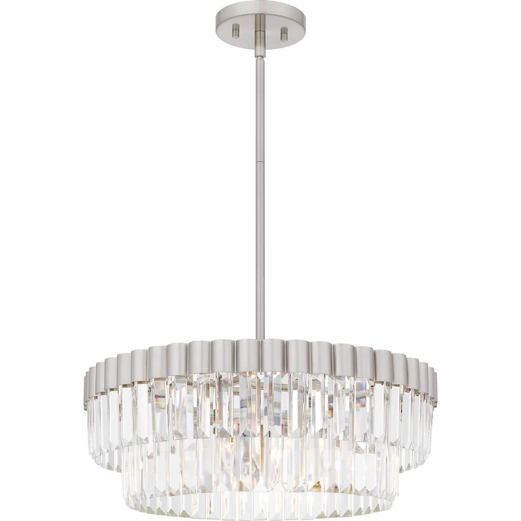 Brushed Nickel Four Light Pendant from the Quoizel Pendant Collection