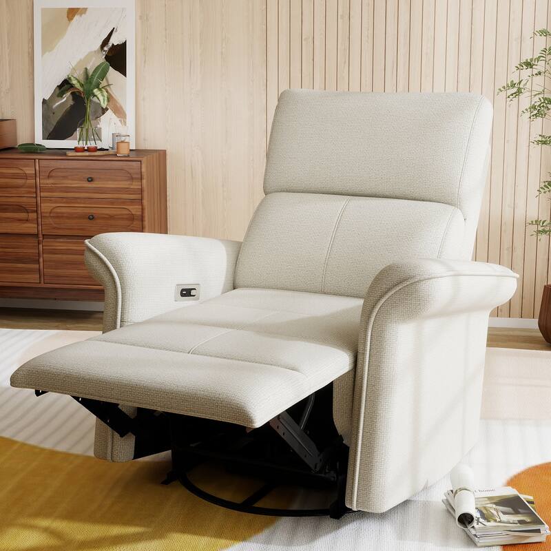 Power Swivel Rocker Recliner Chair for Adults,Rocking Glider Recliner for Small Spaces,Fabric Rocking Chair for Nursery