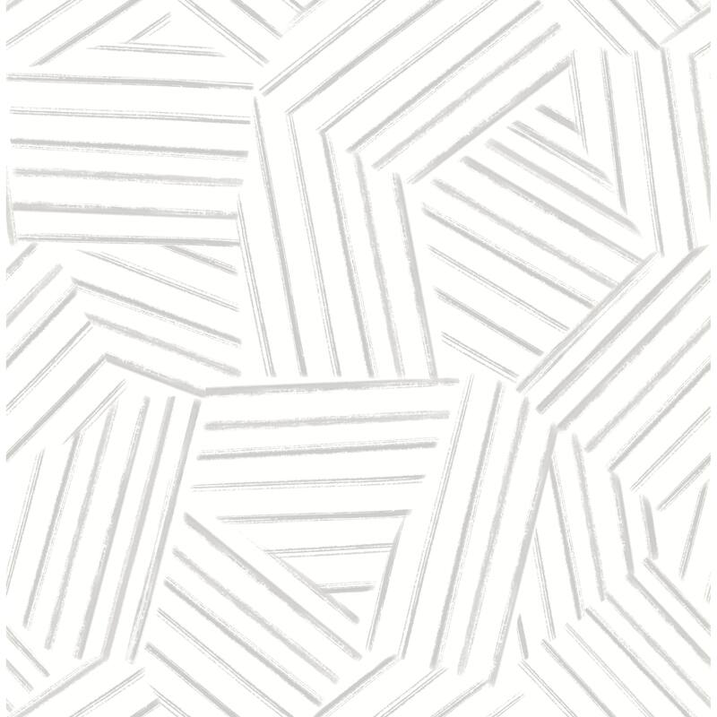 A-Street Prints Helene Pewter Geometric Lines Wallpaper