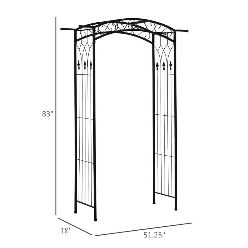 Outsunny 7Ft Outdoor Garden Arbor,Wedding Arch for Ceremony, Trellis