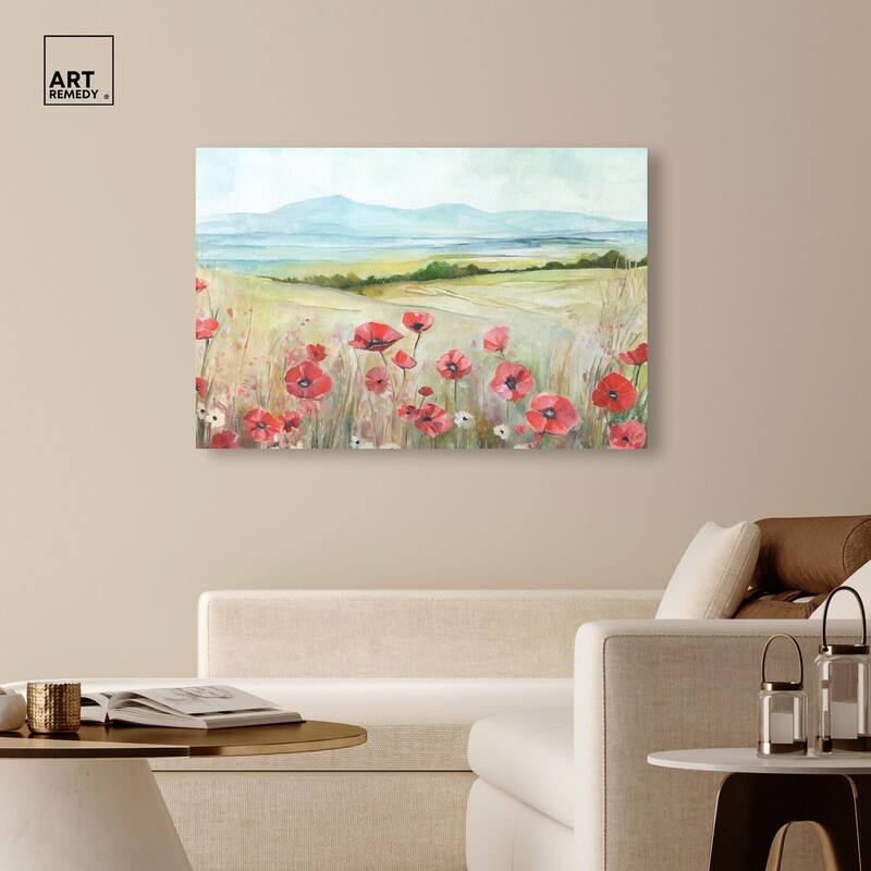 The Poppy Field Canvas by Art Remedy, Gallery Wrapped