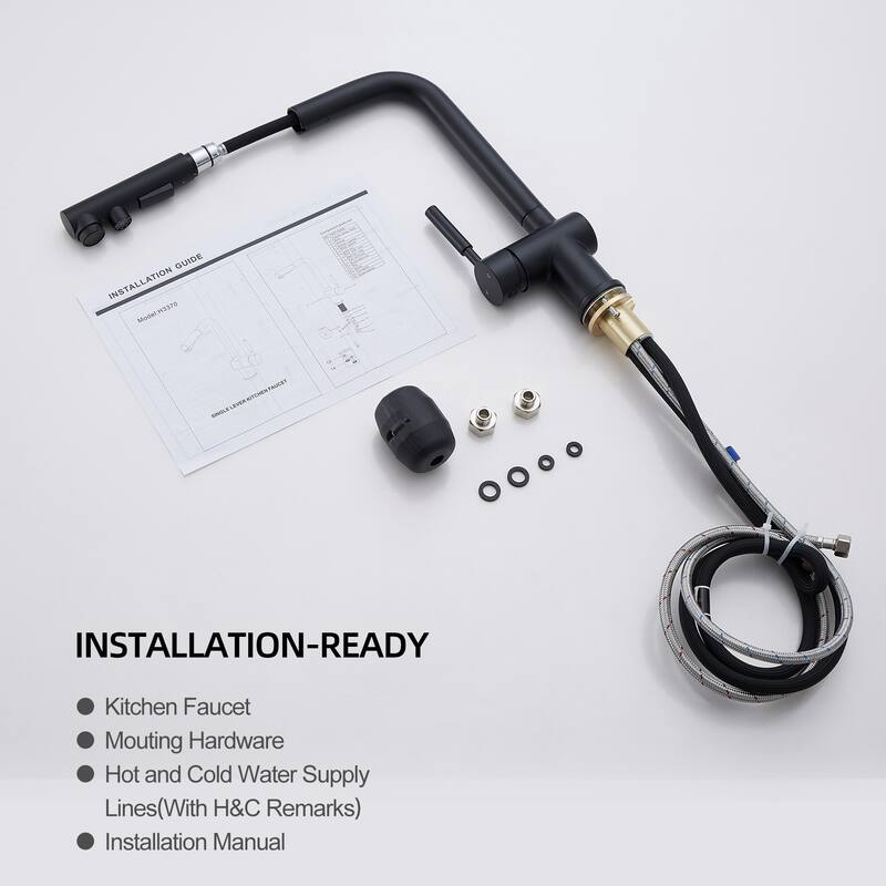 ALPHAUCET Single Handle Pull-Out Sprayer Kitchen Faucet