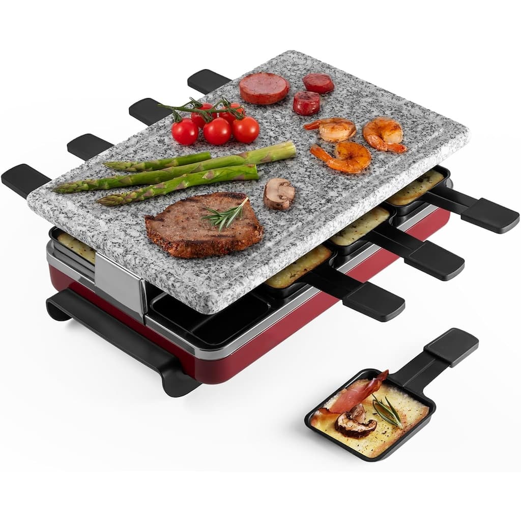 Swissmar Classic Red Granite Stone Raclette Party Grill