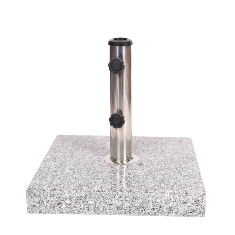 Berywn Outdoor Square Granite Umbrella Holder by Christopher Knight Home - 15.75" D x 15.75" W x 14.75" H