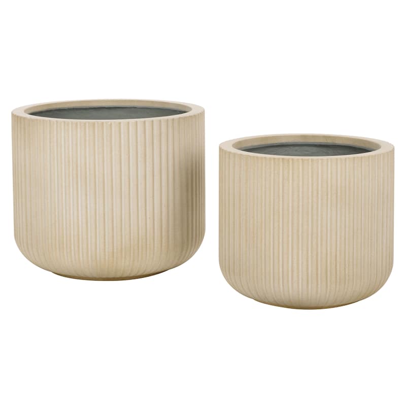 SAFAVIEH Outdoor Living Lucca Planter Pot [SET of 2] - 18"W x 18"D x 15"H