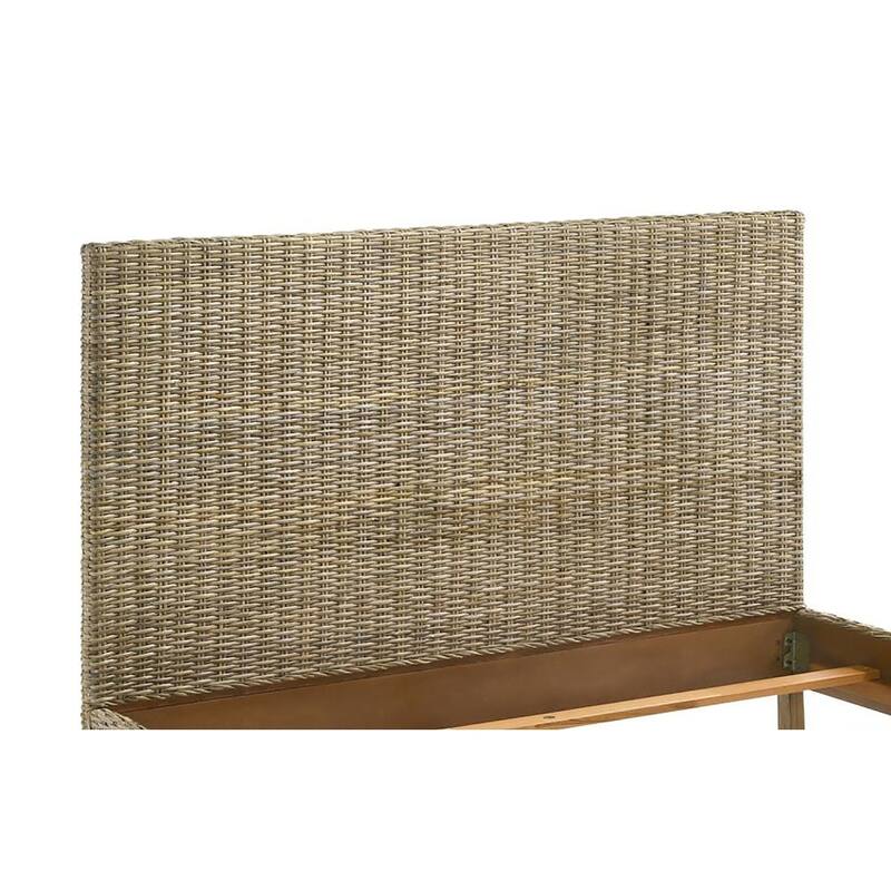 Almaden Kubu Grey Woven Rattan Queen Panel Headboard