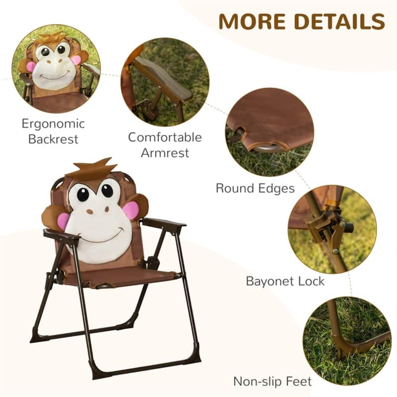 Kids Outdoor Table and Chair Set with Adjustable Umbrella and Steel Frame for Comfortable Seating
