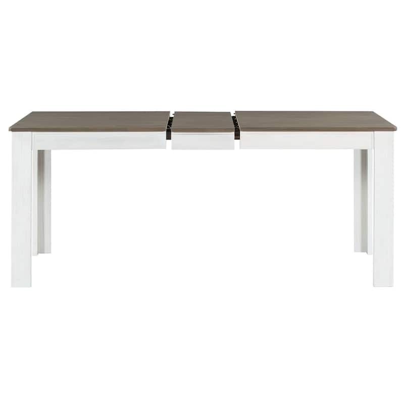 7-Piece Wooden Dining Table Set with Extendable Table and Storage Drawers for Family Gatherings