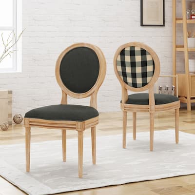Phinnaeus Upholstered Farmhouse Dining Chairs (Set of 2) by Christopher Knight Home