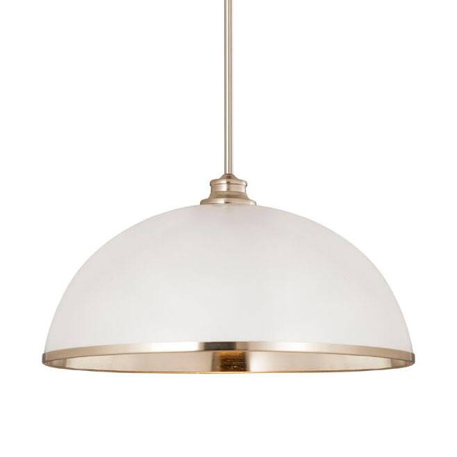 Z-Lite 1004P20 Landry 20" Wide Pendant - Matte White / Brushed Nickel