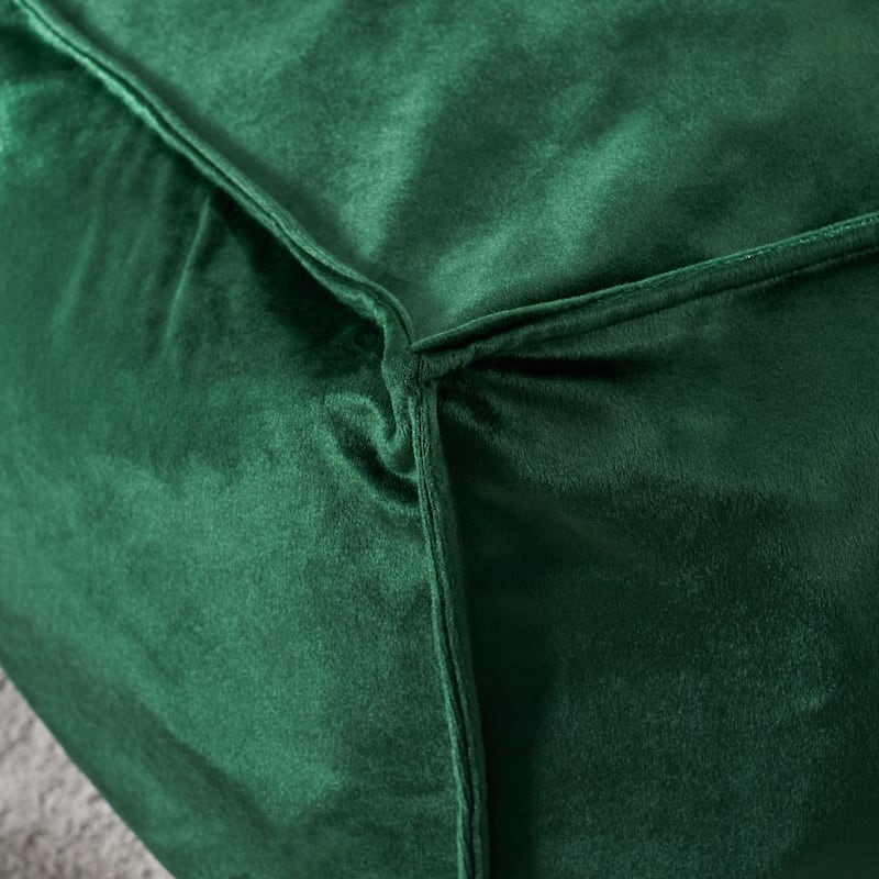 Nakisha Velvet Square Bean Bag Ottoman by Christopher Knight Home