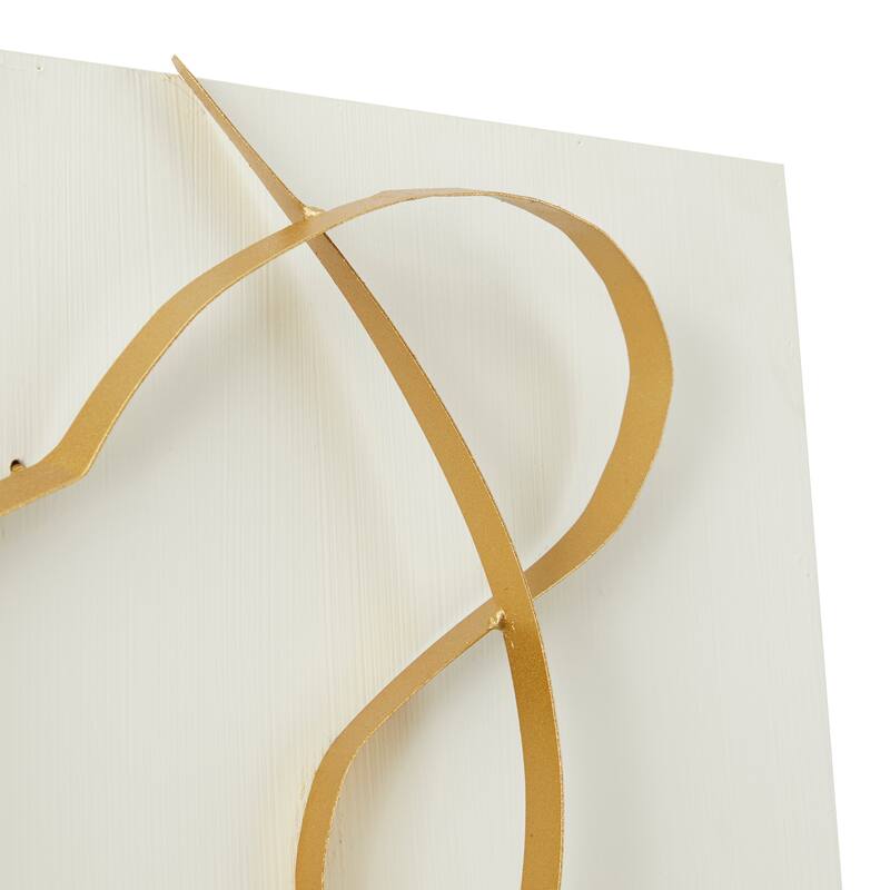 CosmoLiving by Cosmopolitan Metal Overlapping Lines Abstract Wall Decor with White or Black Backing - White or Black