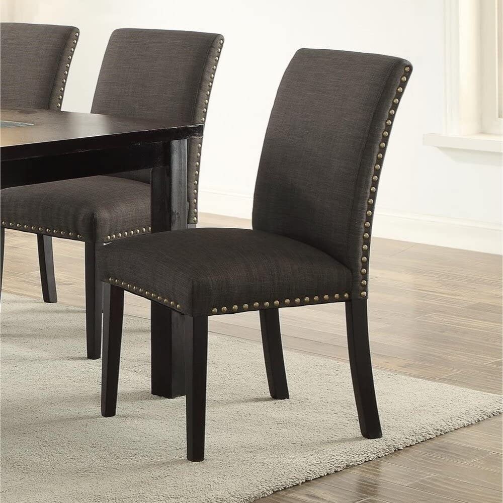 Black upholstered shop dining room chairs