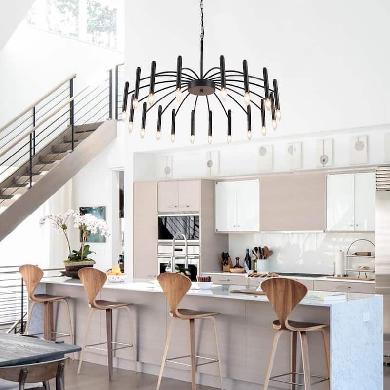 38.97 in. Modern Chandelier, Farmhouse Chandelier , 18-Light Candle Style Chandelier for Dining Room Living Room Bedroom Kitchen