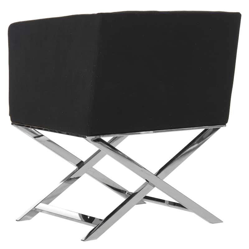 SAFAVIEH Inell Glam Navy/ Chrome Cross Leg Club Chair - 23Wx24Dx29H
