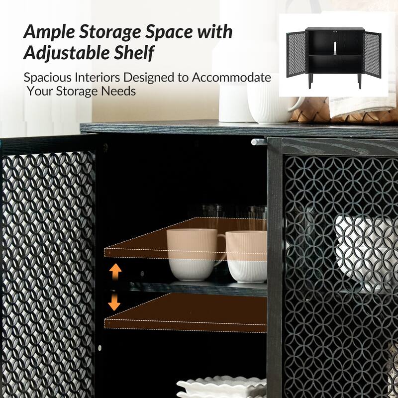 Modern Dominik 32"Tall 2-Door Accent Cabinet with Light set of 2 by HULALA HOME