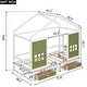 preview thumbnail 5 of 6, Olive Green Twin Wood House Bed with Drawers, Window Decoration