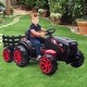 preview thumbnail 6 of 11, 12V Kids Ride On Tractor with Trailer, Battery Powered Electric Vehicles Toy Black