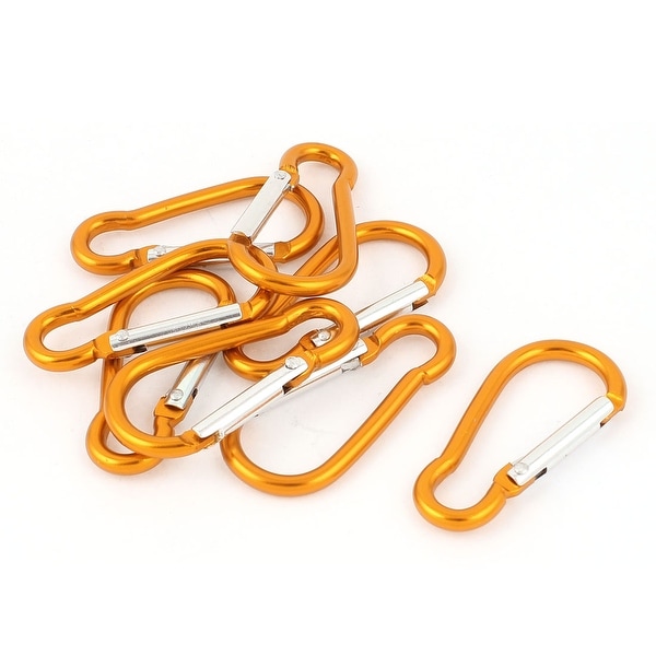 Cycling Hiking Metal Spring Clip Snap Carabiner Hook Keyring Karabiner Key Holder Orange 8pcs. Opens flyout.
