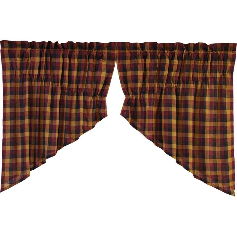 Heritage Farms Primitive Check Prairie Swag Set of 2 36x36x18 - Prairie Swag 36x36x18