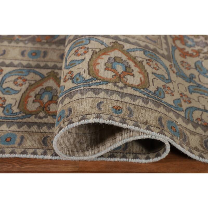 Tabriz Persian Vintage Area Rug Hand-Knotted Bedroom Wool Carpet - 10'0" x 12'8"