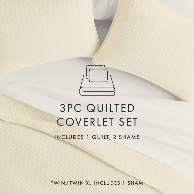 Soft Essentials Quilted Herringbone Coverlet Set