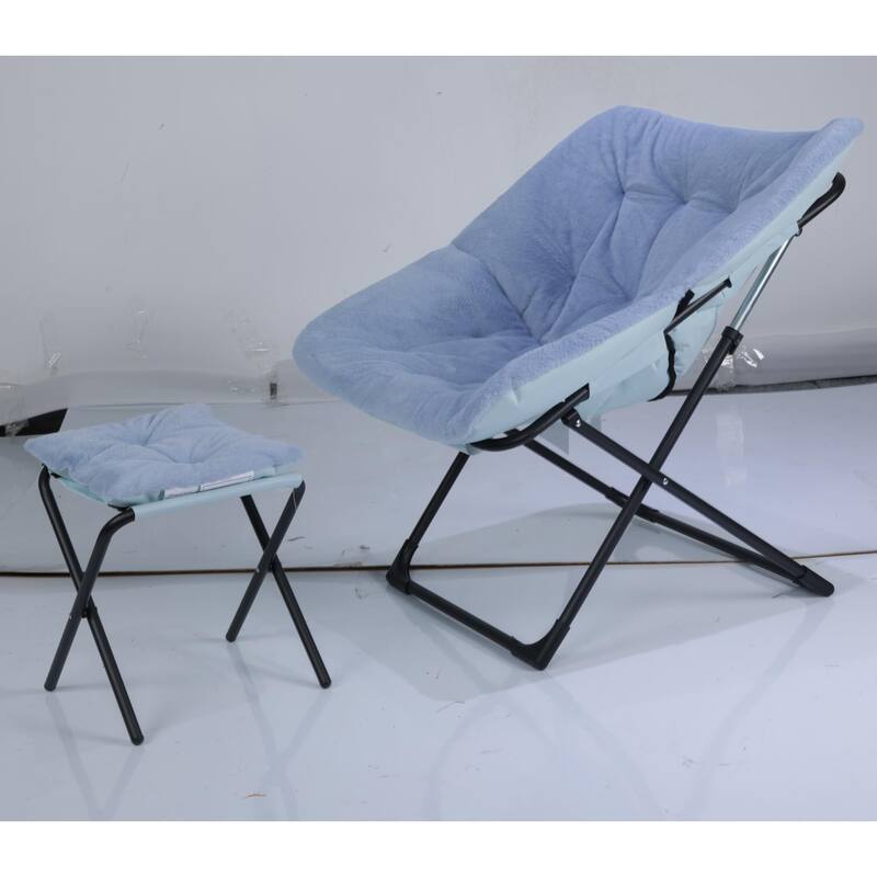 Comfy Folded Chair,Saucer Chair, Lounge Chair - XL Foldable Faux Fur Floor Seat, Non-Slip Base for Stability