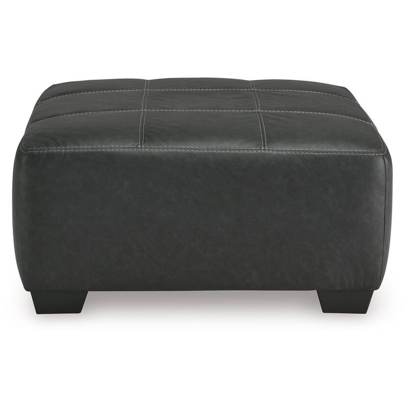Burt Oversized Accent Ottoman, Dark Graphite Gray Polyester, 40 Inch