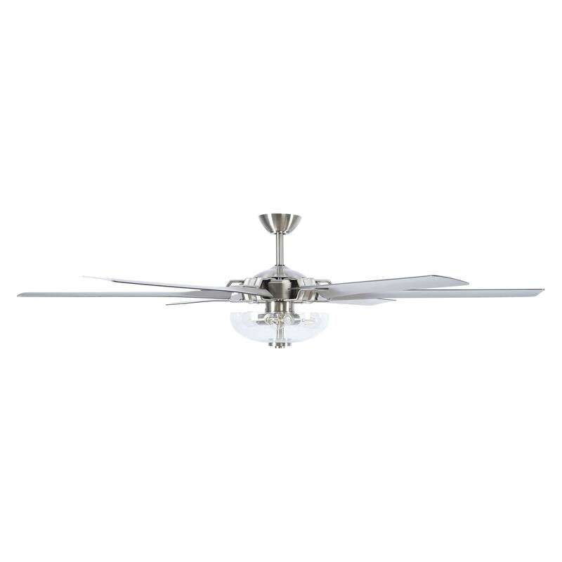 70-inch Brushed Nickel Modern 6-Blade Windmill Ceiling Fan with Remote