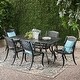 preview thumbnail 12 of 10, Cayman 7-piece Aluminum Outdoor Dining Set by Christopher Knight Home Black Sand