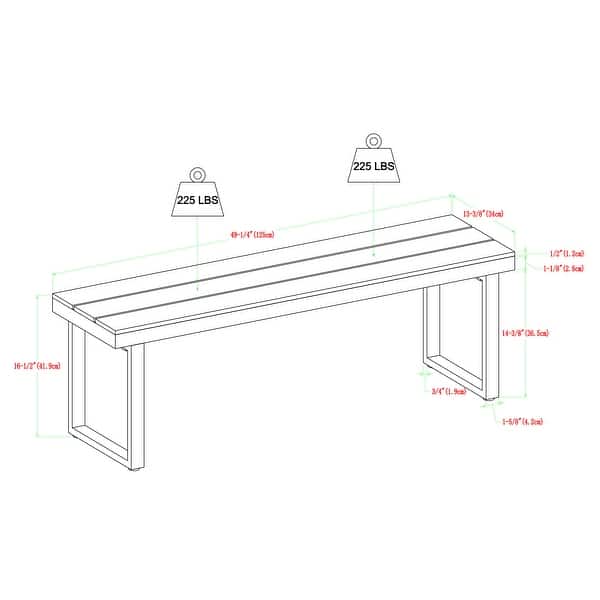 Middlebrook Hampton Grey 50inch Outdoor Dining Bench Bed Bath