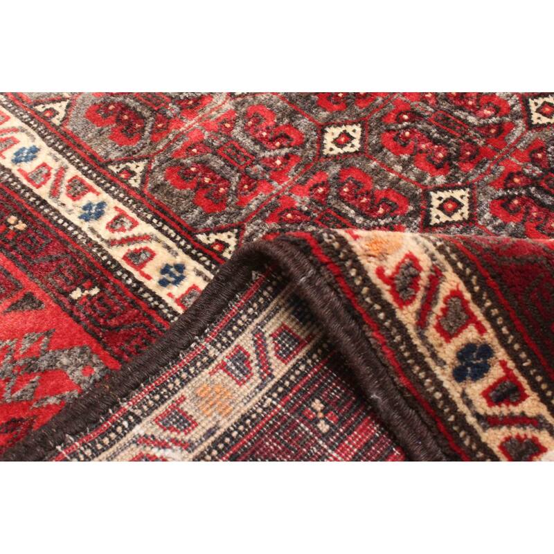 ECARPETGALLERY Hand-knotted Baluch Dark Grey Wool Rug - 3'7 x 5'5