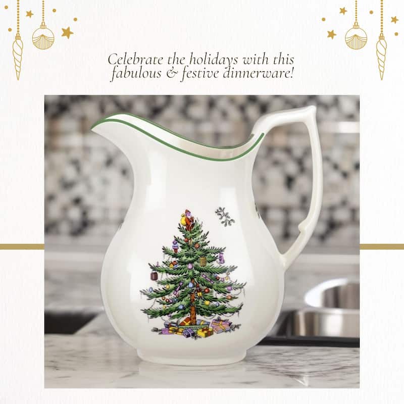 Spode Christmas Tree Pitcher - 7" D x 8" H