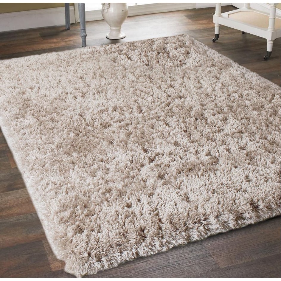 Thick Plain Soft Shaggy Rug Green Non Shed 5cm Pile Hallway Bedroom Rag Rug 