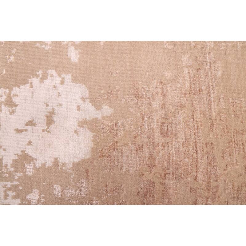 ECARPETGALLERY Hand-knotted Legacy Tan Silk, Wool Rug - 2'6 x 12'2