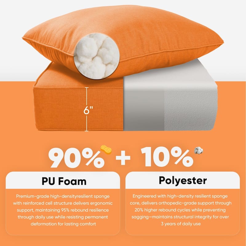 Pocassy 22"x24"x6" Inch Thick Cushions Indoor Outdoor Pillows Cushion