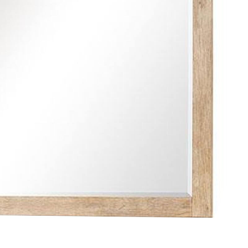Rexa Dresser Mirror, Beveled Glass, Natural Brown Solid Wood, 36x42 - Natural Brown
