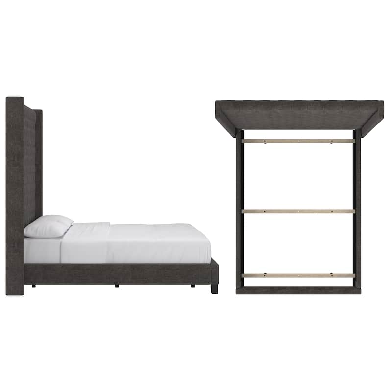 Detmold Wingback Button Tufted High Headboard Bed