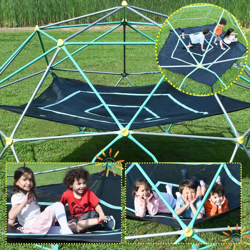 12ft Geometric Dome Climber Play Center with Hammock