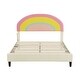 preview thumbnail 8 of 27, Rainbow Shaped Upholstered Platform Bed with Height-adjustbale Headboard