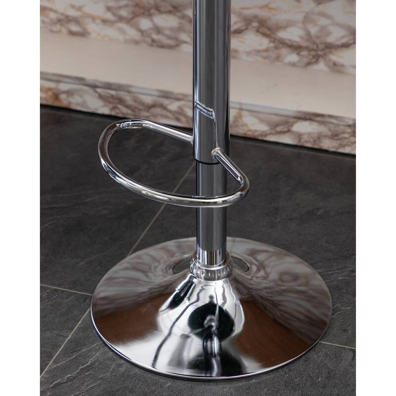 Roundhill Furniture Masaccio Velvet Upholstered Adjustable Swivel Barstool, Set of 2