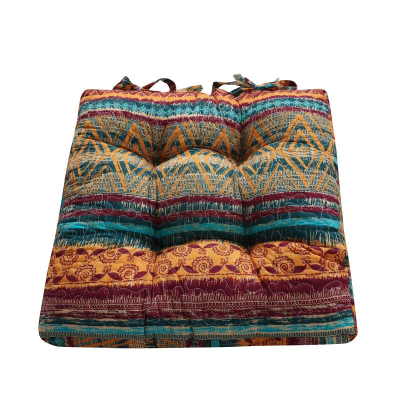 Greenland Home Fashions Southwest Triple Layered Chair Pad - 18 inches x 18 inches - Single