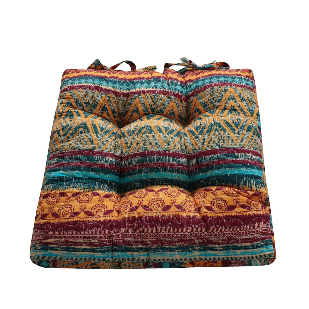 Greenland Home Fashions Southwest Triple Layered Chair Pad - 18 inches x 18 inches