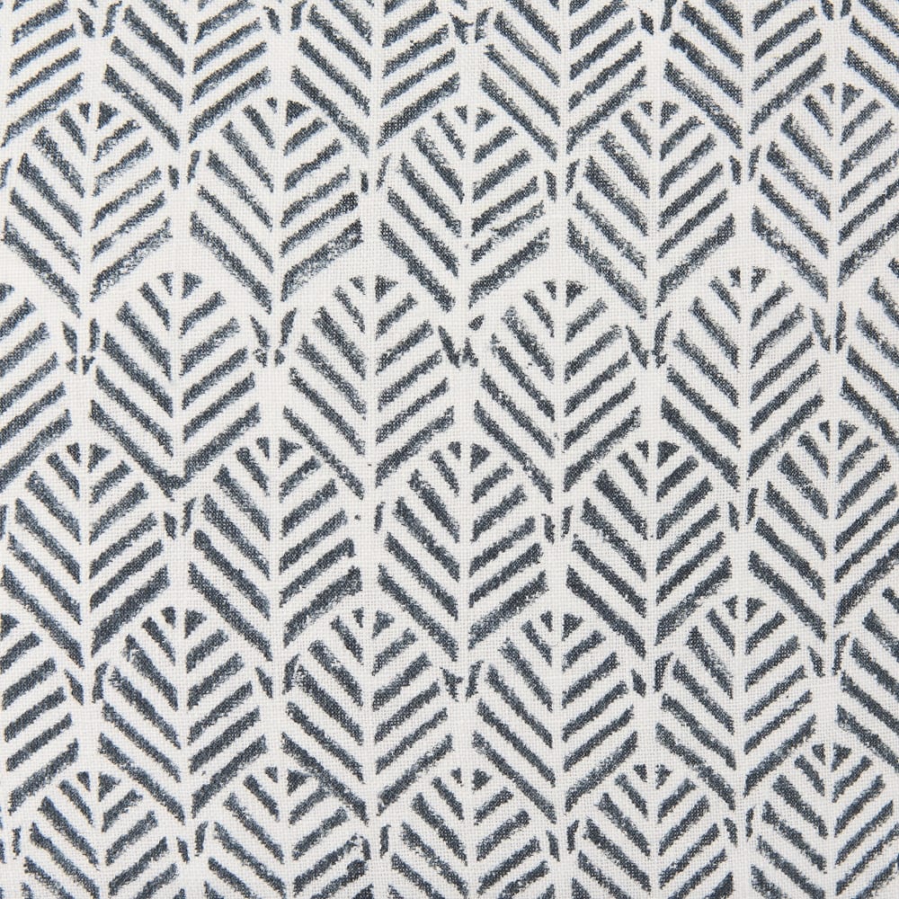 Jennelle Cream w/ Indigo Print Linen Square Decorative Pillow Cover