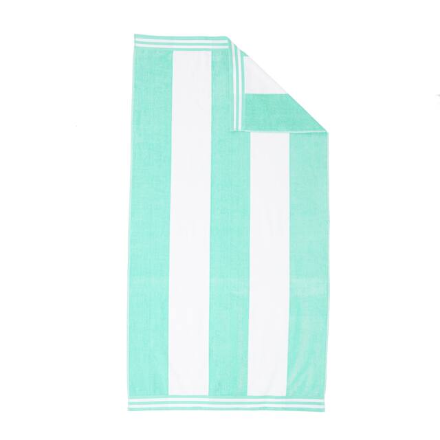 Miranda Haus Winslow Oversized Cabana Stripe 2 Piece Beach Towel - Mint