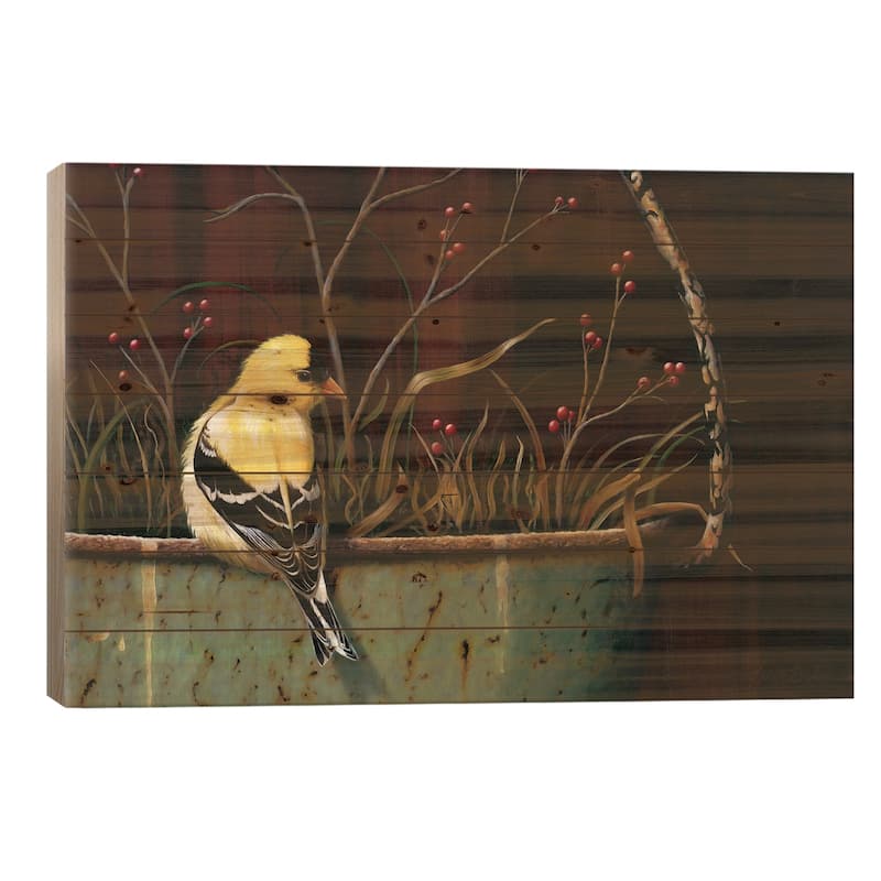 Yellow Bundle Of Joy Print On Wood by Camille Engel - Multi-Color - 18x26x1.5