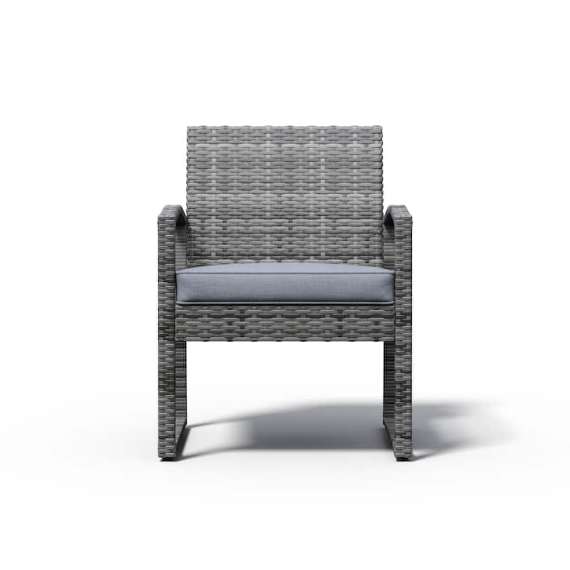 3-pc. Outdoor Cushioned Wicker Chat Set