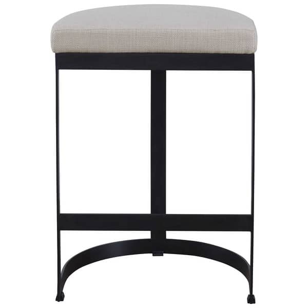 slide 2 of 7, Plush Seat Hand Forged Counter Stool - 26" - Black